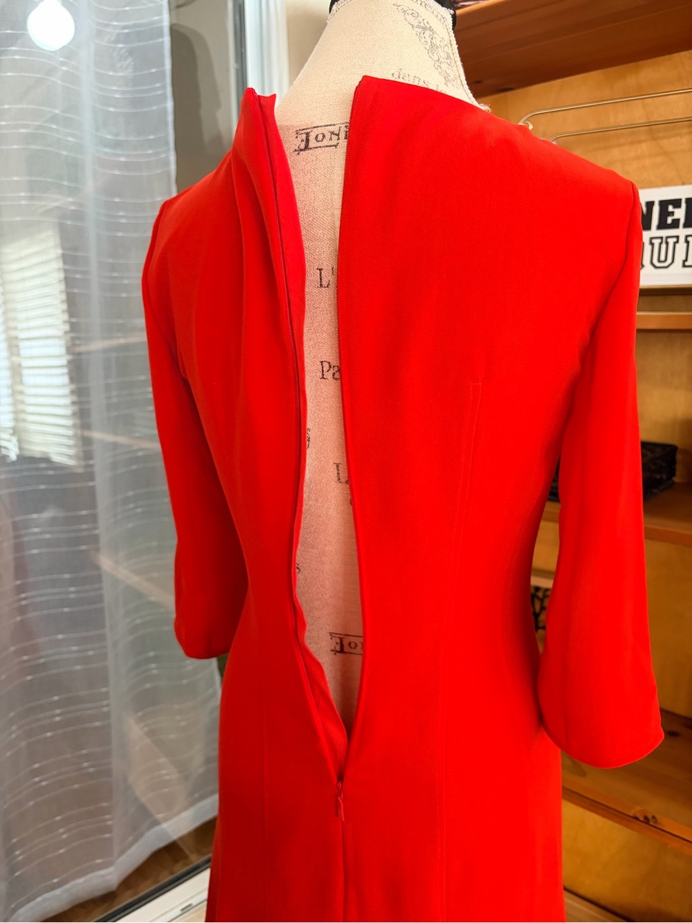 Hugo Boss 90s Inspired Red Midi Dress NWT Size 4 Quite Luxury Cocktail dress - Picture 6 of 10